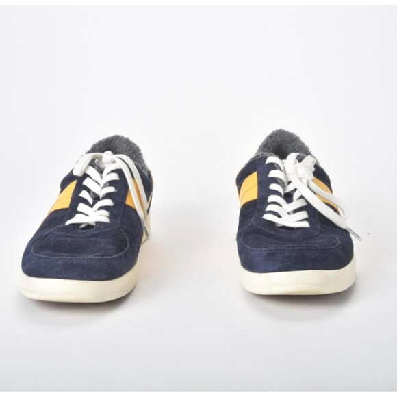 Tory Burch Mens Navy / Yellow Hank Court Low Profile Sneakers Mens Size 12 - Picture 4 of 9